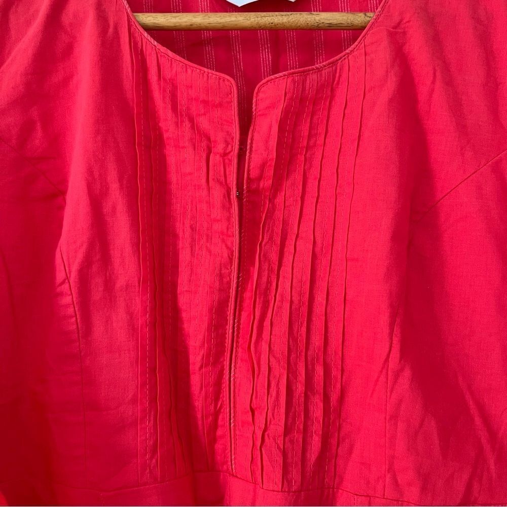 Biba Coral Pink  Bell Sleeves Cotton‎ Pockets Maxi Dress - Picture 9 of 12